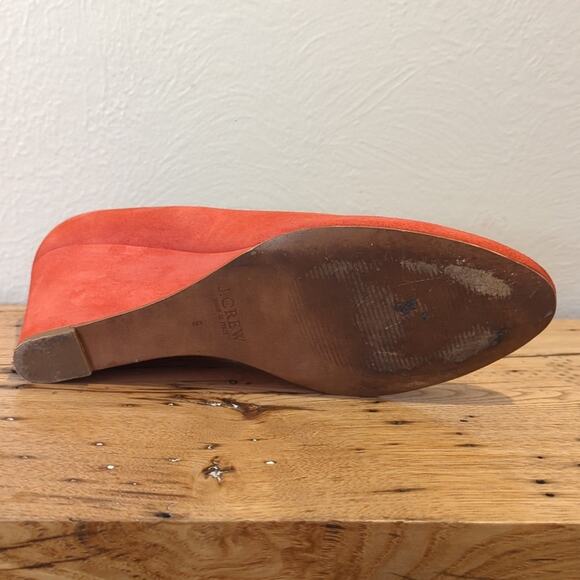 J. Crew Made in Italy Martina Red Suede Wedges Women's Size 9 - Picture 8 of 15